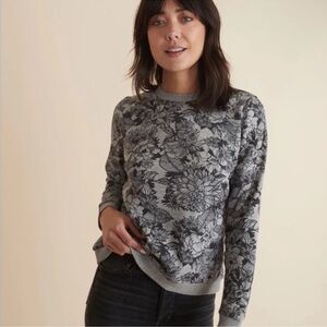 Marine Layer Gray Floral Sweatshirt